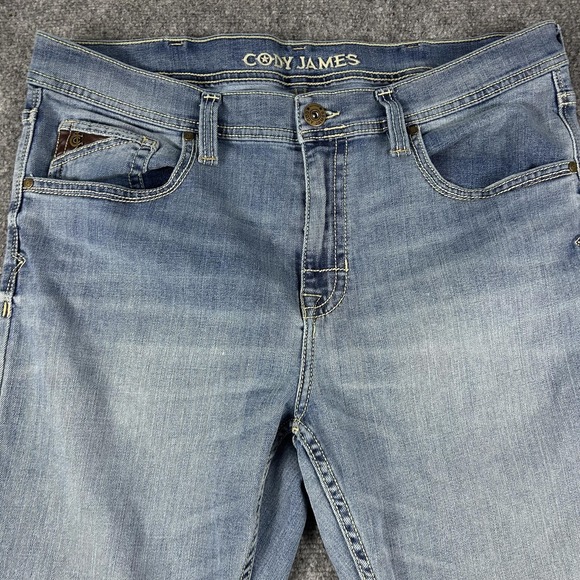 Cody James Jeans Mens 38x32 Light Wash Bootcut Denim Western Cowboy Stretch - Picture 3 of 10